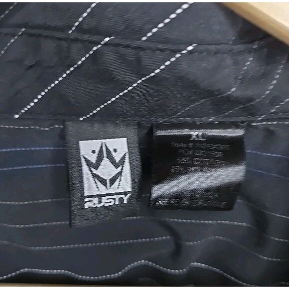 Rusty Short Sleeve Button Shirt, Sz XL, Black, Print - Picture 7 of 7